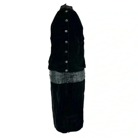 Gunne Sax vintage 80s Jessica McClintock drop-waist velvet Flapper Dress - Picture 3 of 11